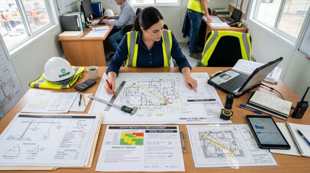 Overhead view of comprehensive lifting plan documentation sp